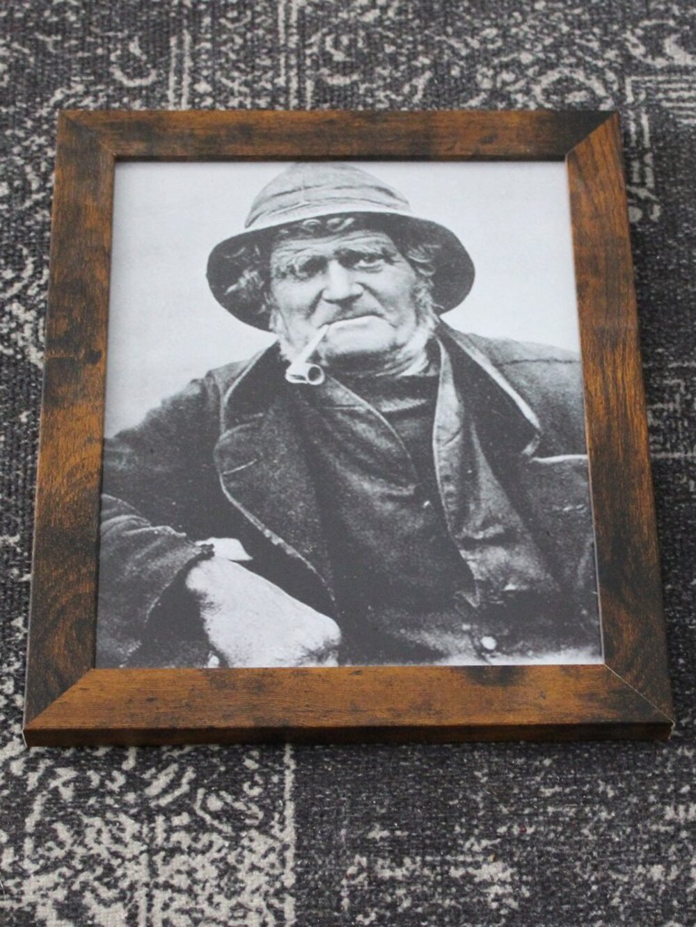 Vintage Old Sailor Fisherman Smoking Pipe Photo Print 8x10 Nautical Wall Decor